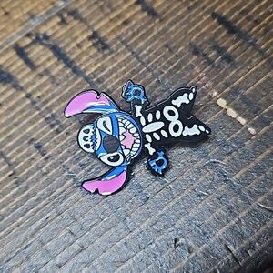 Halloween Stitch Skeleton Enamel Brooch Pins